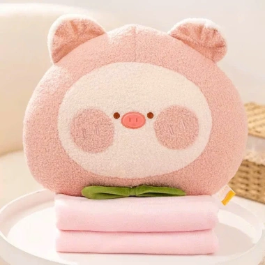 Bộ chăn gối 2 in 1 văn phòng - chăn bên trong, gối kèm chăn cho bé đi học, du lịch tiện lợi, giảm giá 185k