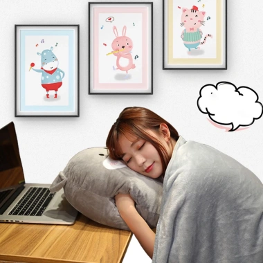 Bộ chăn + gối 45cm ủ tay xinh tiện mang đi làm, xe ô tô, du lịch, hàng cao cấp 3