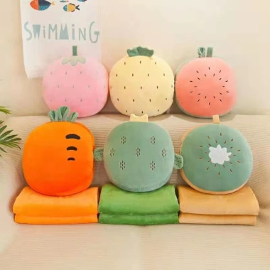 Bộ chăn gối đa năng Ghome họa tiết hoa quả - Giá ưu đãi 139.000đ, mềm mại, trẻ trung