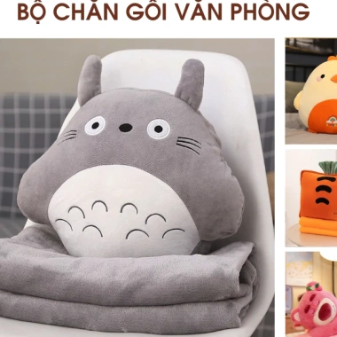 Bộ chăn gối văn phòng 3 trong 1 tiện lợi, hình cute - Suha decor, chỉ 50.000₫