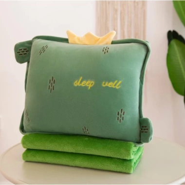 Bộ chăn gối văn phòng 3in1 hoa quả vuông tròn – Giá dụng tiện ích, chỉ 79.000đ