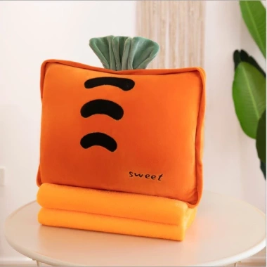 Bộ chăn gối văn phòng 3in1 hoa quả vuông tròn – Giá dụng tiện ích, chỉ 79.000đ