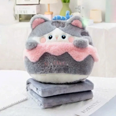 Bộ chăn gối văn phòng bánh kem Capybara, Mèo Kitten, Gấu Panda, Thỏ Rabbit - 89.000 VND MY.home