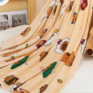 Bộ chăn gối văn phòng Capybara vuông mẫu mới - Chăn lớn 2m, giá chỉ 199.000 VND 5