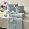Bộ chăn gối văn phòng gấp gọn, len lông cừu siêu ấm, chuyển thành gối decor - 539k 8