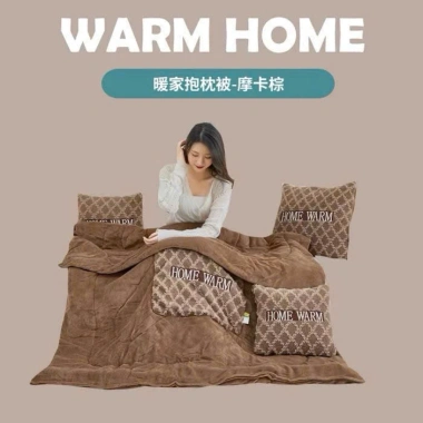 Bộ chăn gối văn phòng gấp gọn, len lông cừu siêu ấm, chuyển thành gối decor - 539k 10