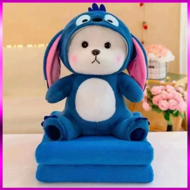 Bộ chăn gối văn phòng gấu bông chăn bên trong tiện lợi đi học du lịch giá ưu đãi 150k