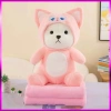 Bộ chăn gối văn phòng gấu bông chăn bên trong tiện lợi đi học du lịch giá ưu đãi 150k 8