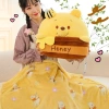 Bộ chăn gối văn phòng gấu có chăn dâu - Giá 179k, mềm mại, ấm áp, thích hợp làm việc 7