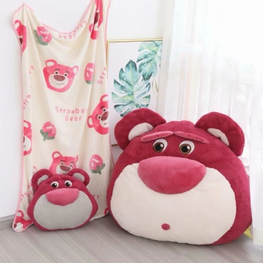 Bộ chăn gối văn phòng gấu có chăn dâu - Giá 179k, mềm mại, ấm áp, thích hợp làm việc