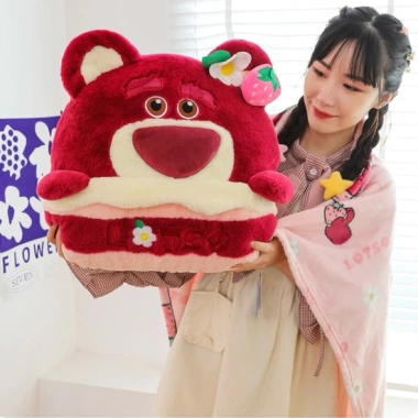 Bộ chăn gối văn phòng gấu có chăn dâu - Giá 179k, mềm mại, ấm áp, thích hợp làm việc 9 Bộ chăn gối văn phòng gấu có chăn dâu - Giá 179k, mềm mại, ấm áp, thích hợp làm việc 9