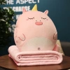 Bộ chăn gối văn phòng hình thú dễ thương, chăn + gối gấu bông, mền bé đi học, giảm 22% 2