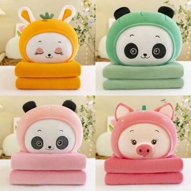 Bộ chăn gối văn phòng vũ trụ hình thú ANVIHOME – tiện lợi cho bé đi học, du lịch, giá chỉ 229.000₫