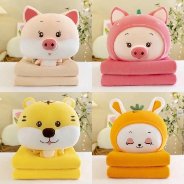 Bộ chăn gối văn phòng vũ trụ hình thú ANVIHOME – tiện lợi cho bé đi học, du lịch, giá chỉ 229.000₫