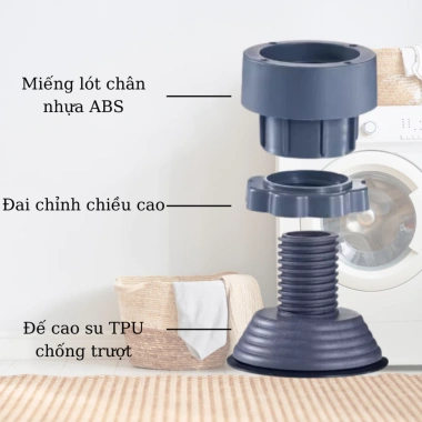 Bộ Chân Kê Chống Rung Máy Giặt, Tủ Lạnh Đế Cao Su Điều Chỉnh, Chống Trơn Trượt - 25.000₫ 6
