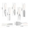 Bộ Charcuterie Inox Gốm Thìa Dao Bơ Nĩa Phô Mai Phù Hợp Bánh Ngọt Giáng Sinh 2