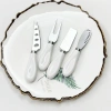Bộ Charcuterie Inox Gốm Thìa Dao Bơ Nĩa Phô Mai Phù Hợp Bánh Ngọt Giáng Sinh 6