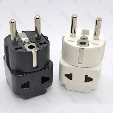 Bộ chia phích cắm 2 & 3 chân 2.500W - Chuyển đổi 2 trong 1 cho Đức, Pháp, Hàn, Nga, công suất lớn
