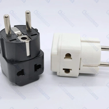 Bộ chia phích cắm 2 & 3 chân 2.500W - Chuyển đổi 2 trong 1 cho Đức, Pháp, Hàn, Nga, công suất lớn