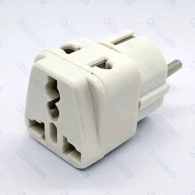 Bộ chia phích cắm 2 & 3 chân 2.500W - Chuyển đổi 2 trong 1 cho Đức, Pháp, Hàn, Nga, công suất lớn