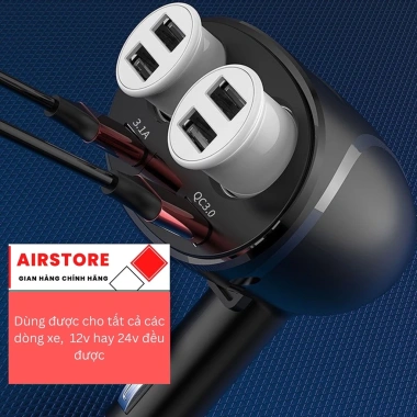 Bộ chia tẩu sạc ô tô 2 cổng tẩu, 2 USB cho xe hơi, xe tải 12V/24V - Giá 120.000₫ 4