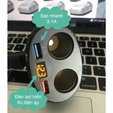 Bộ chia tẩu sạc ô tô 2 cổng tẩu, 2 USB cho xe hơi, xe tải 12V/24V - Giá 120.000₫ 7