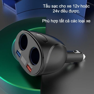Bộ chia tẩu sạc ô tô 2 cổng tẩu, 2 USB cho xe hơi, xe tải 12V/24V - Giá 120.000₫ 9