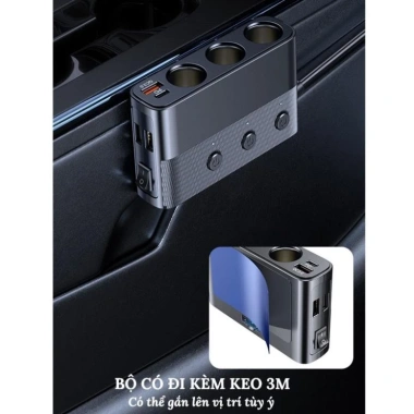 Bộ Chia Tẩu Sạc Ô To C28 Version 7 - 127W, Type-C 30W & QC3.0, Giá 319k