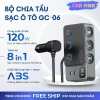 Bộ Chia Tẩu Sạc Ô Tô GC-06 8 Trong 1 Sạc Nhanh 120W Chip Bảo Vệ Thông Minh