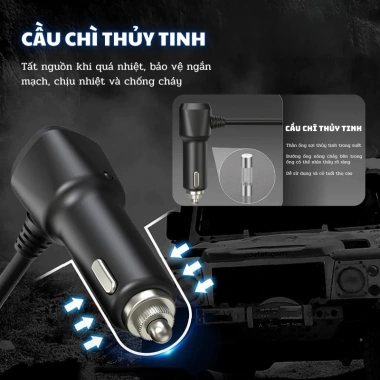 Bộ Chia Tẩu Sạc Ô Tô GC-06 8 Trong 1 Sạc Nhanh 120W Chip Bảo Vệ Thông Minh