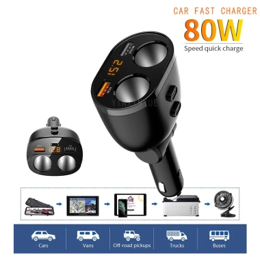 Bộ Chia Tẩu Sạc Ô Tô Hyundai Không Dây – 2 Cổng Tẩu và 2 Cổng USB Cao Cấp Chính Hãng 2