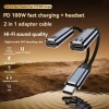 Bộ chia USB-C KECTTIO 2 trong 1 sạc nhanh PD 100W, đầu nối âm thanh HiFi Type-C, tai nghe chuyên nghiệp, chỉ 128.590₫ 2