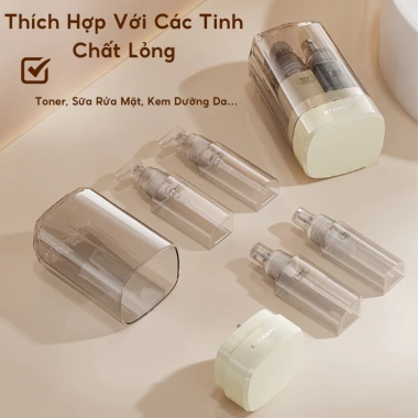 Bộ Chiết Mỹ Phẩm Dầu Gội 4in1 35ml Mini Tái Sử Dụng Tiện Lợi Khi Du Lịch