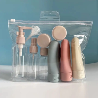 Bộ chiết mỹ phẩm du lịch 11 món - Set lọ chiết dầu gội sữa tắm sữa rửa mặt túi Zip tiện lợi 2 Bộ chiết mỹ phẩm du lịch 11 món - Set lọ chiết dầu gội sữa tắm sữa rửa mặt túi Zip tiện lợi 2