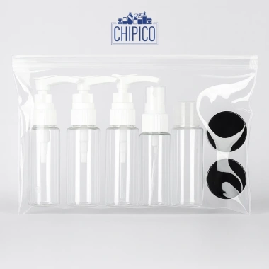 Bộ Chiết Mỹ Phẩm Du Lịch Nhựa PET Túi Zip PVC Dầu Gội Sữa Tắm Toner Kem - 30.000 2