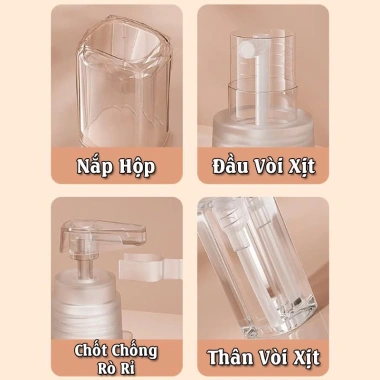 Bộ Chiết Mỹ Phẩm HomeMaster 4 Chai 35ml Đựng Toner, Sữa Tắm, Dầu Gội Tiện Lợi 103k 7