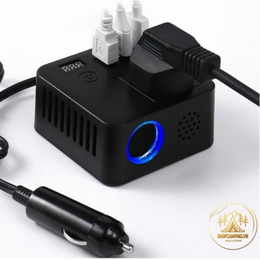 Bộ Chuyển Đổi 12V/24V sang 110V/220V Xe Hơi Ô Tô, USB QC3.0 Sạc Nhanh, Bật Lửa - 359.000₫