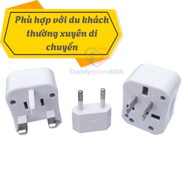 Bộ chuyển đổi 3 chấu thành 2 chấu - Ổ cắm du lịch cho Mỹ, Nhật, EU, Úc, giảm còn 109k