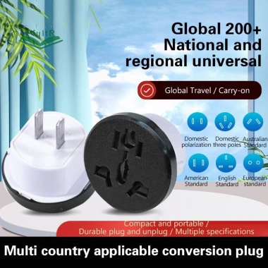 Bộ chuyển đổi đa năng EU UK AU US sang EU KR - Ổ cắm du lịch Anh Mỹ, Euro, Hàn Quốc, Pháp, giá ưu đãi 49,610₫