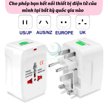 Bộ Chuyển Đổi Điện Du Lịch 4 trong 1 Đa Chuẩn Toàn Cầu - Giá 149k Bảo Vận Nhanh