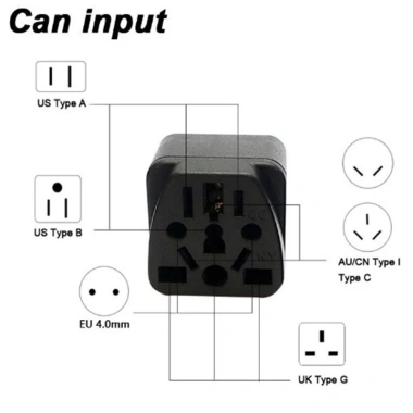 Bộ chuyển đổi du lịch New Zealand Úc IEC Type I US/EU/UK/Thụy Sĩ/Ý/Japan 10A 250V CE phê duyệt - 74.800đ 7