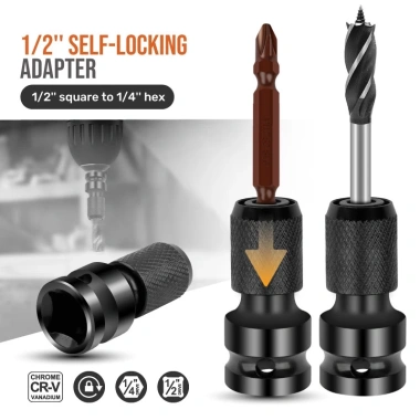 Bộ chuyển đổi KIPRUN 1/2-1/4 ổ cắm Chuck, chuôi lục giác, ratchet, cờ lê - 72.961đ 6