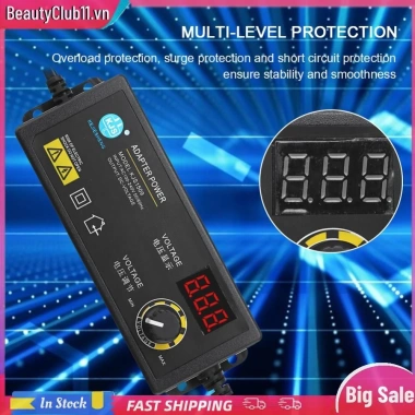 Bộ chuyển đổi nguồn 3-36V 60W điều chỉnh điện áp, màn hình hiển thị, phích cắm US - Giá chỉ 225.500₫ 3