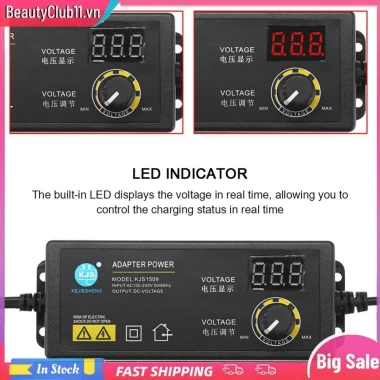 Bộ chuyển đổi nguồn 3-36V 60W điều chỉnh điện áp, màn hình hiển thị, phích cắm US - Giá chỉ 225.500₫ 6