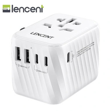 Bộ chuyển đổi nguồn du lịch LENCENT 5.6A - 3 USB-C, 2 USB-A, cổng sạc tường cho US-EU-UK-Ireland-Úc - 549.999 VND 9 Bộ chuyển đổi nguồn du lịch LENCENT 5.6A - 3 USB-C, 2 USB-A, cổng sạc tường cho US-EU-UK-Ireland-Úc - 549.999 VND 9