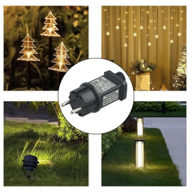 Bộ chuyển đổi nguồn LED EU 31V 6W IP44 - Máy biến áp đen ABS, chiếu sáng Giáng sinh, đèn cổ tích 4