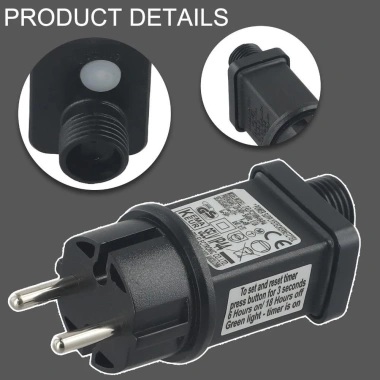 Bộ chuyển đổi nguồn LED EU 31V 6W IP44 - Máy biến áp đen ABS, chiếu sáng Giáng sinh, đèn cổ tích 9