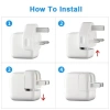 Bộ chuyển đổi nguồn phích cắm AC đa năng EU US AU UK cho MacBook Pro Air, sạc USB nhanh, giá ưu đãi 37.950₫ 3
