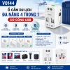 Bộ chuyển đổi ổ cắm du lịch 4 trong 1 USB & Type‑C, đa chuẩn quốc tế, chỉ 149.000₫