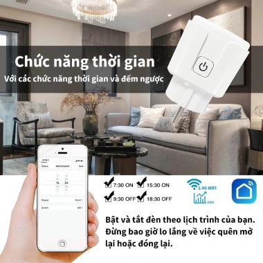 Bộ chuyển đổi ổ cắm thông minh không dây Wifi EU 16A AC100-240V, điều khiển Alexa, Google Home, Tuya – Giá chỉ 109.999₫ 2